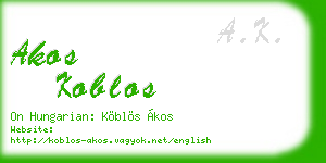 akos koblos business card